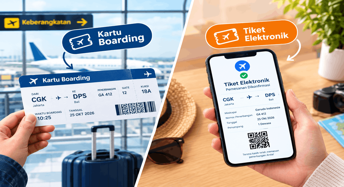 Apa Perbedaan Tiket Pesawat dengan Boarding Pass?